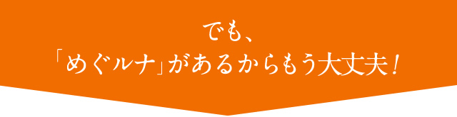 でも、「めぐルナ」があるからもう大丈夫！