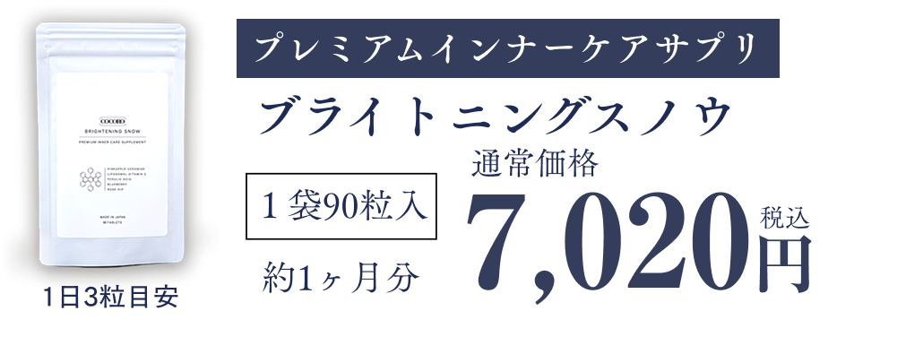 1日3粒目安 プレミアムインナーケアサプリ ブライトニングスノウ 1袋90粒入 通常価格7,020円