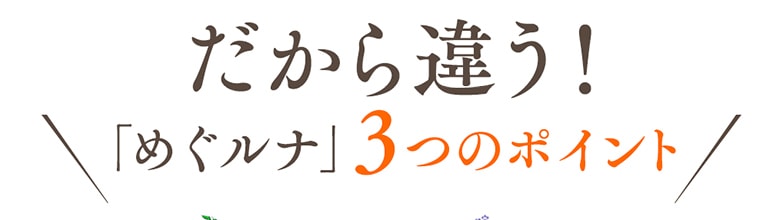 だから違う！「めぐルナ」３つのポイント