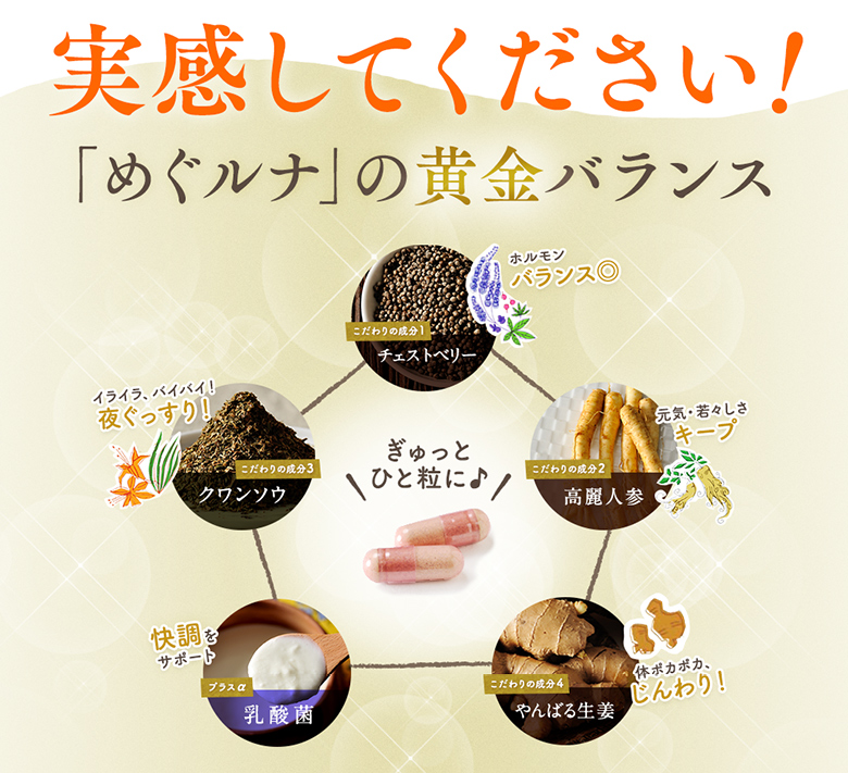 実感してください!「めぐルナ」の黄金バランス