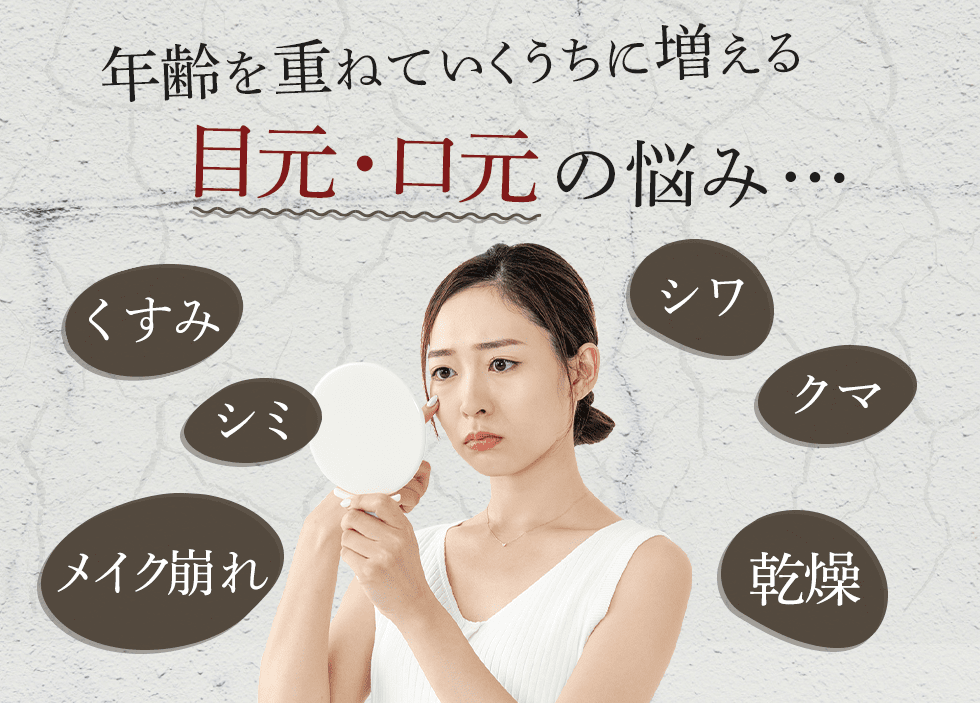 年齢を重ねていくうちに増える目元・口元の悩み…