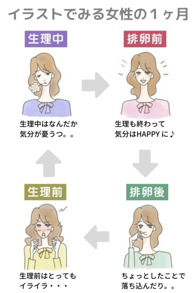 女性ホルモンと1ヶ月の心身の変化