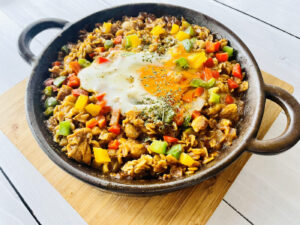 食物繊維たっぷり-オートミールのスパイシーチキンカレーライス