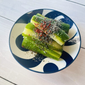 むくみ解消レシピ-茹できゅうりのぽりぽりナムル