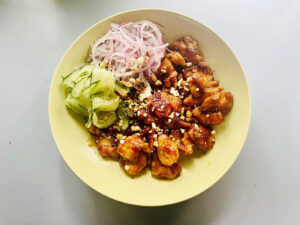 パワーチャージ-鶏むね肉のスタミナ豆板醤炒め